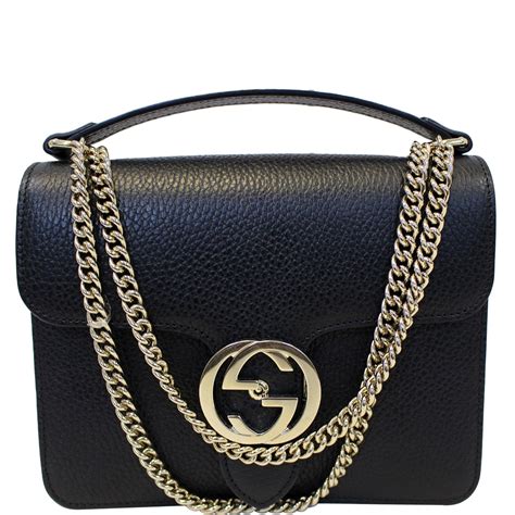 gucci interlocking tasche schwarz|gucci leather shoulder bag.